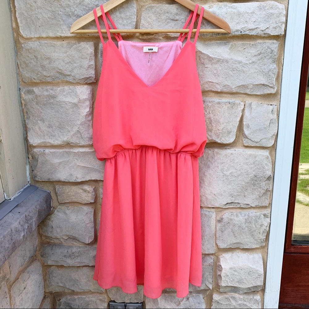 Tobi Pink Square One Tank Dress